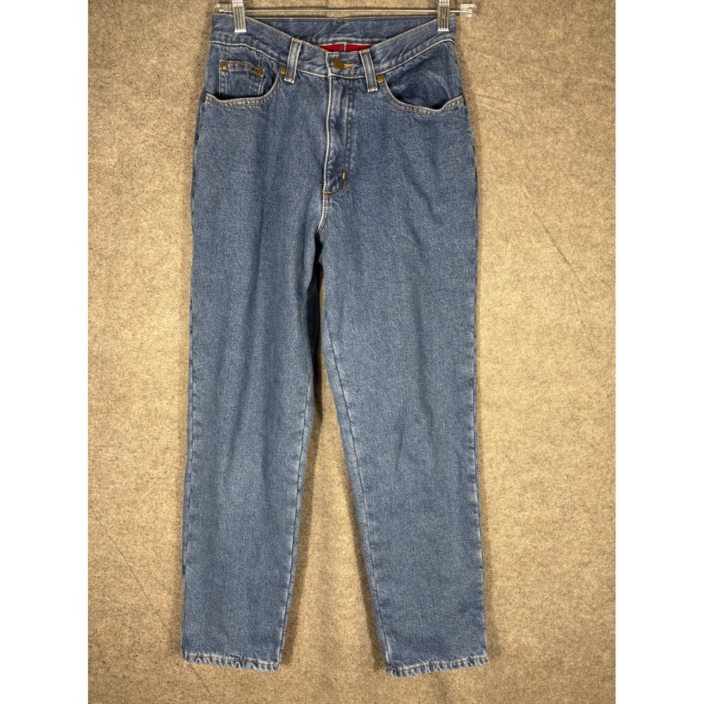 LL Bean Double L Relaxed Fit Fleece Lined Jeans Womens 6R Blue Denim OWH23